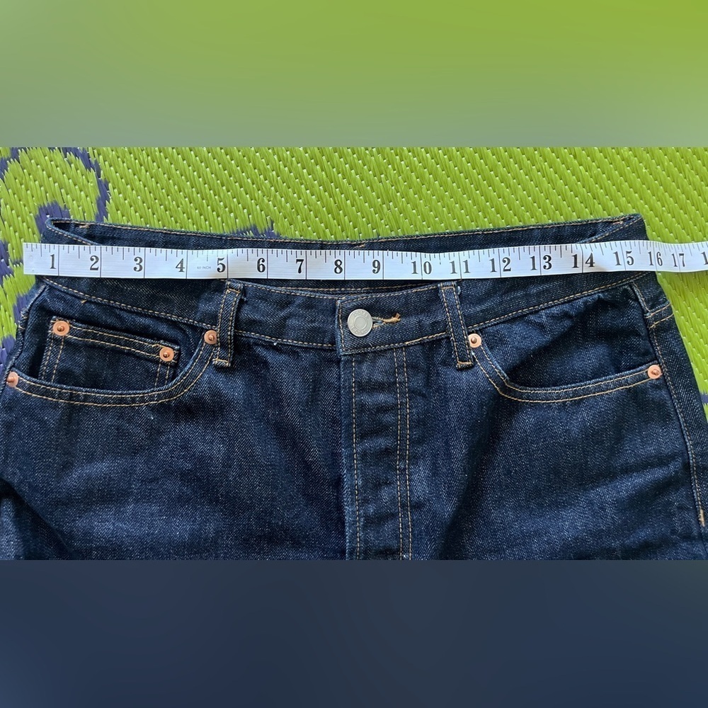 Parke High Waisted 90's Straight Leg Jeans Size 31 Dark Wash 100% Organic Cotton - Picture 10 of 12
